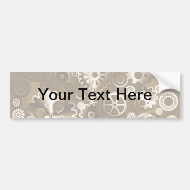 Sepia metallic gears bumper sticker (Front)