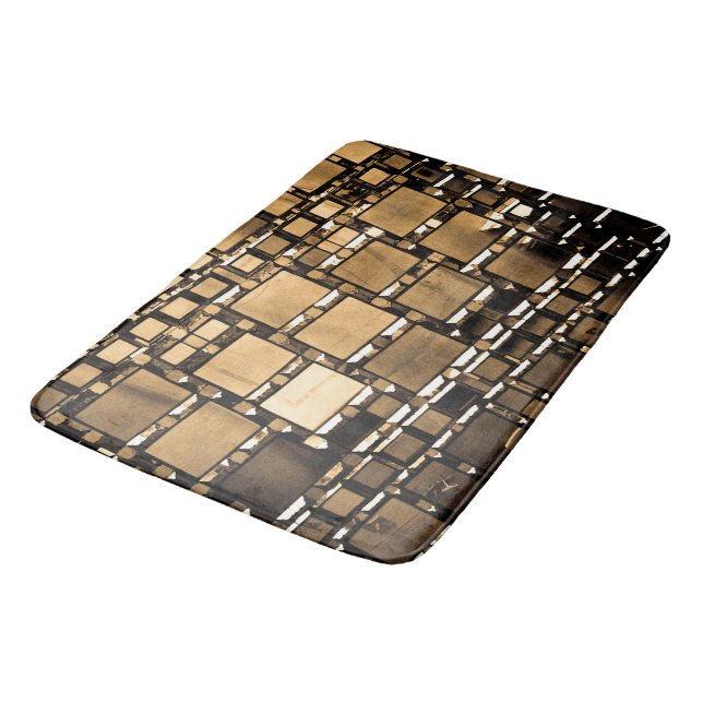Sepia Mirror Pattern  Bath Mat (Angled)