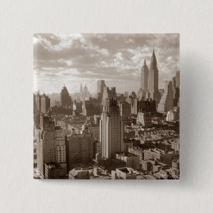 Sepia New York City 15 Cm Square Badge