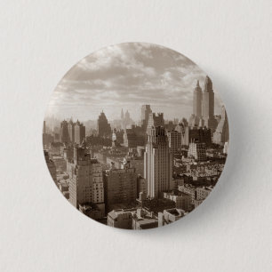 Sepia New York City 6 Cm Round Badge