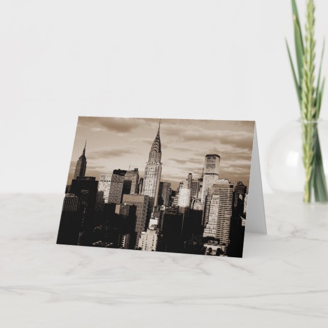 Sepia New York City Ink Sketch Card (Front)