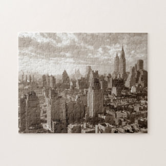 Sepia New York City Old Vintage Retro Jigsaw Puzzle