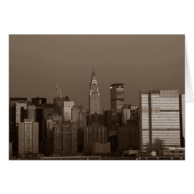 Sepia New York City Skyline (Front Horizontal)