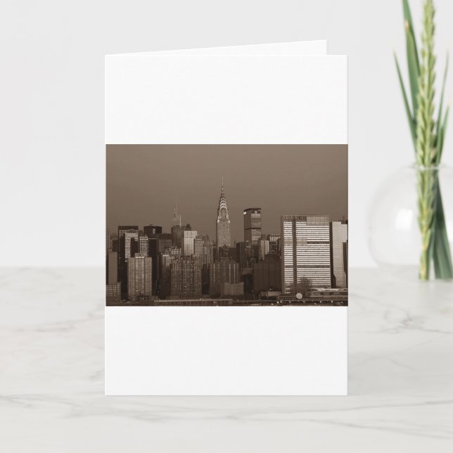 Sepia New York City Skyline Card (Front)
