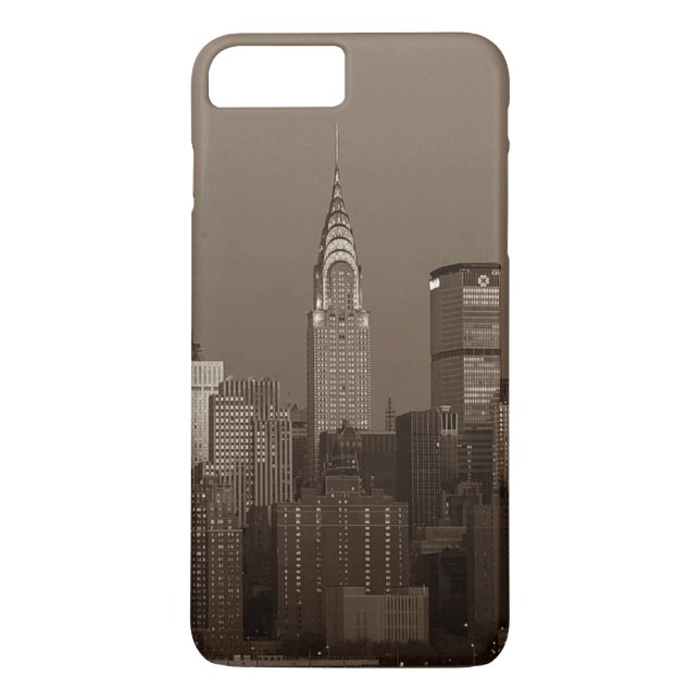 Sepia New York City Skyline Case-Mate iPhone Case (Back)