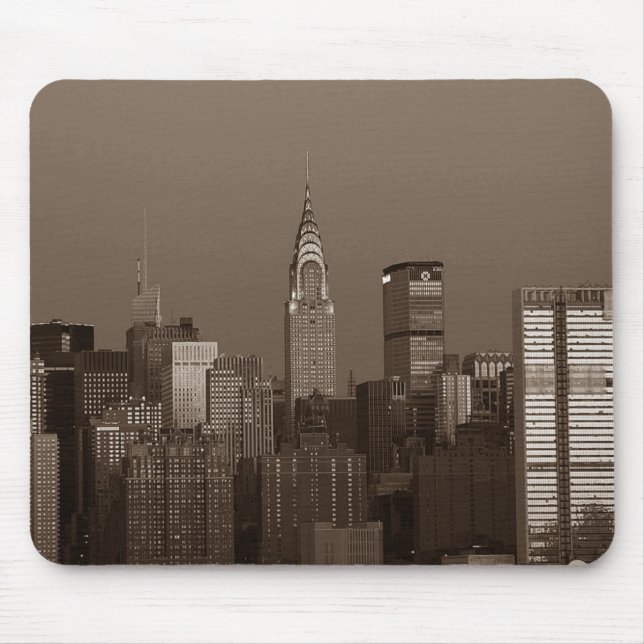 Sepia New York City Skyline Mouse Mat (Front)