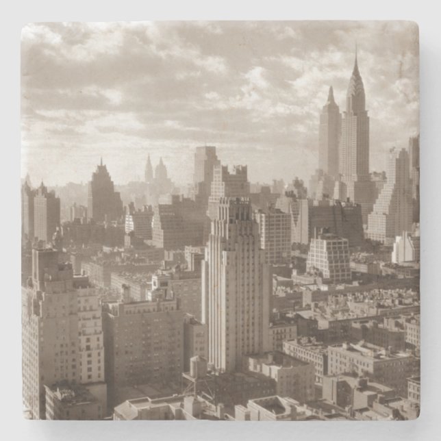 Sepia New York City Stone Coaster (Front)