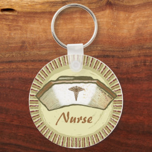 Sepia Nurse Cap  Key Ring