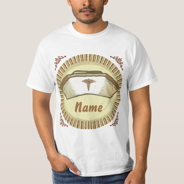Sepia nurse cap T-Shirt (Front)