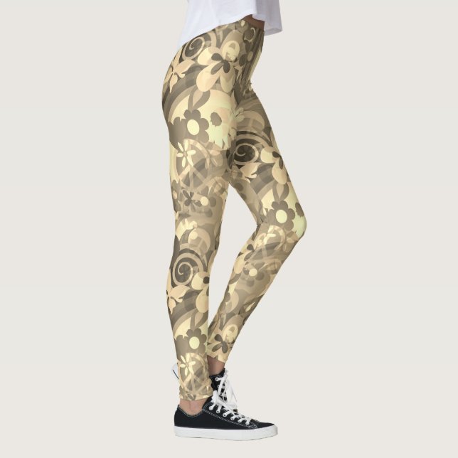 Sepia of Flower Power Leggings (Right)