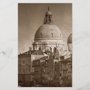 Sepia Paper Effect Venice Grand Canal