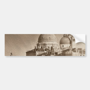 Sepia Paper Effect Venice Grand Canal Bumper Sticker