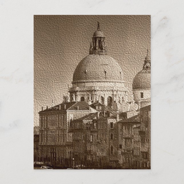 Sepia Paper Effect Venice Grand Canal Postcard (Front)