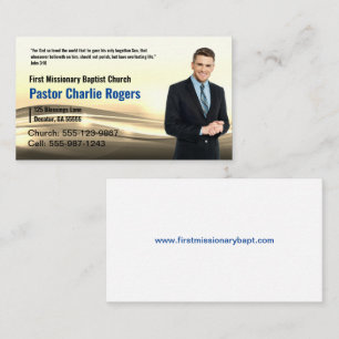 Sepia Pastor or Deacon Photo Church Business Card