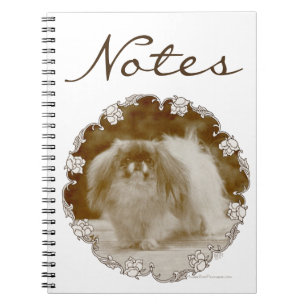 Sepia Pekingese Portrait Notebook