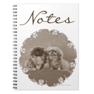 Sepia Pekingese Portrait Notebook