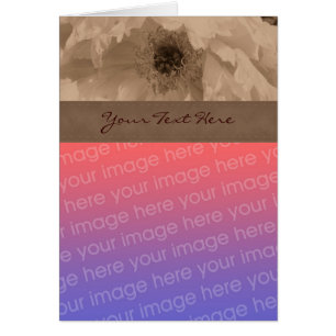 Sepia Peony Flower Photo Card