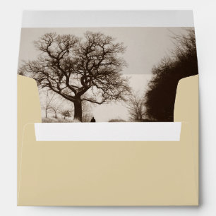 sepia photo of trees in winter snow scene envelopes