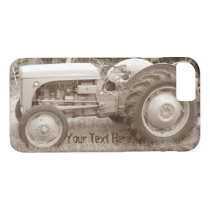 sepia photo vintage Grey massey fergison tractor  iPhone 8/7 Case