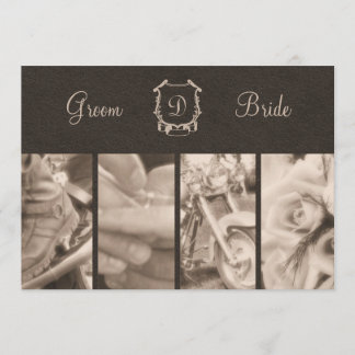 Sepia Photography Biker Wedding Invitation