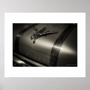 Sepia Pontiac Chieftain Hood Ornament Poster Print