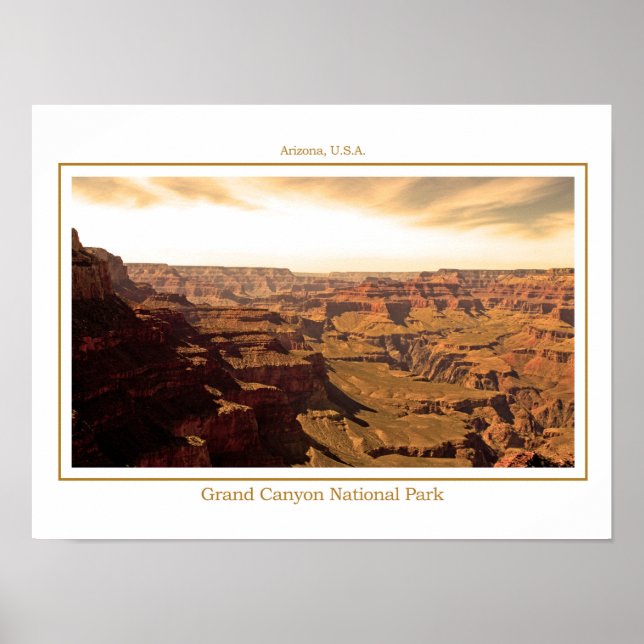 Sepia Poster of the Grand Canyon (Front)