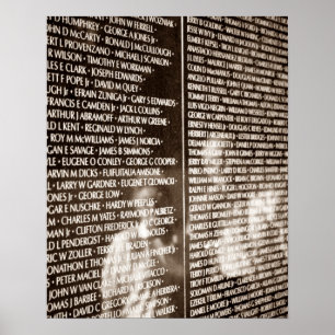 Sepia POSTER Reflections In The Wall Vietnam War