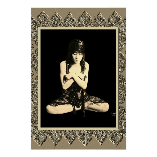  Sepia Poster with Vintage Dancer (Front)