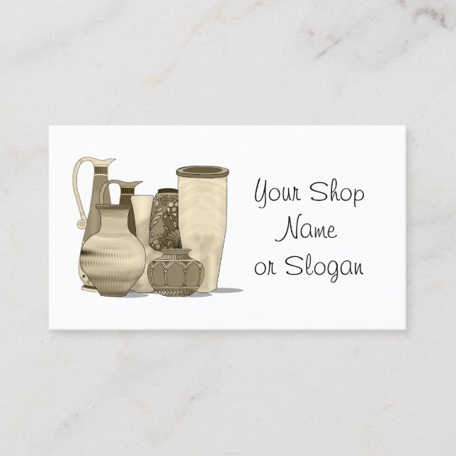 Sepia Pottery Shop Business Card (Front)