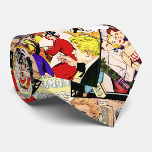 Sepia Romance Comic Book Cover Jumble Collage Tie
