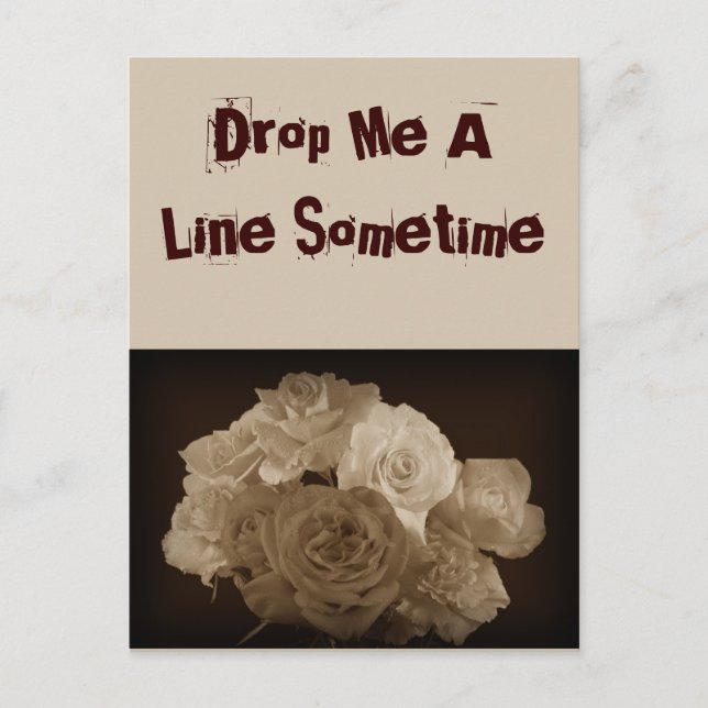 Sepia Rose Bouquet Postcard (Front)