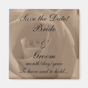 Sepia Rose Save the Date! Magnet