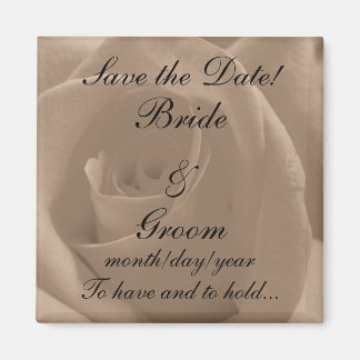 Sepia Rose Save the Date! Magnet