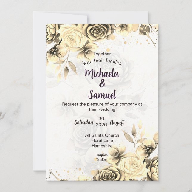 Sepia Rose - Wedding invitation (Front)