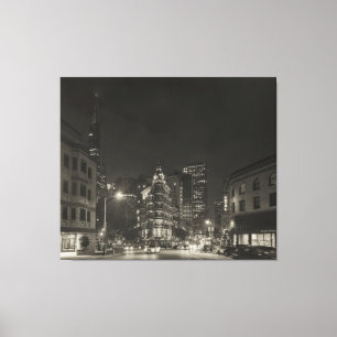 Sepia San Francisco Night Cityscape Canvas Print