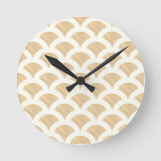 Sepia Scallop  Round Clock
