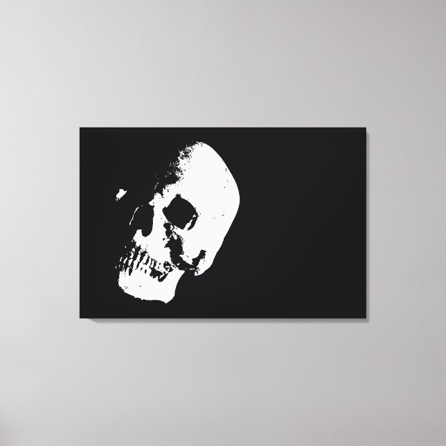 Sepia Skull Pop Art Wrapped Canvas - 3 Canvases Se (Front)