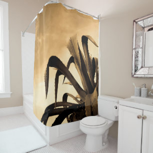 Sepia Spanish Aloe Plant Photograph  Shower Curtain