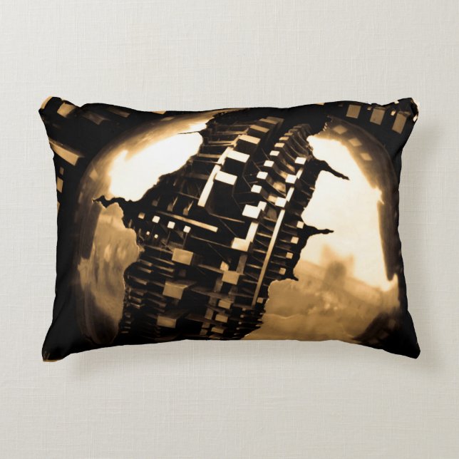 Sepia Steampunk Decorative Cushion (Front)