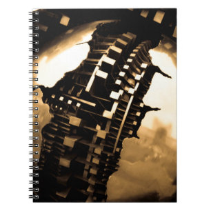 Sepia Steampunk Spiral Photo Notebook