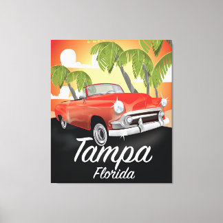 Sepia Tampa Florida vintage travel poster Canvas Print