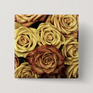 Sepia Tinted Roses 15 Cm Square Badge