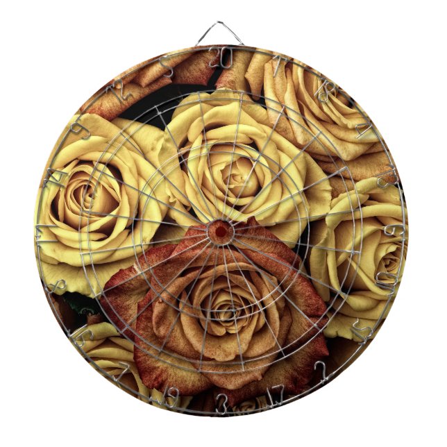 Sepia Tinted Roses Dartboard (Front)