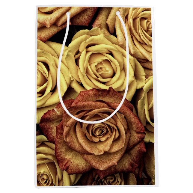 Sepia Tinted Roses Medium Gift Bag (Front)