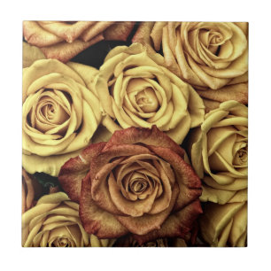 Sepia Tinted Roses Tile