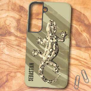 Sepia Tone Mosaic Gecko Template Name Samsung Galaxy Case