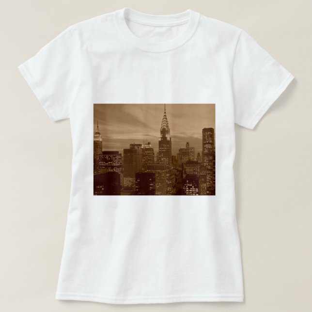 Sepia Tone New York City T-Shirt (Design Front)