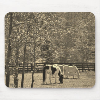 Sepia Tone Photo of Horse Mouse Mat