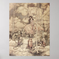 Sepia-toned Fairy Queen with Creature
