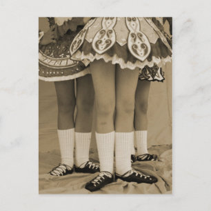 Sepia Toned Irish Dance Postcard